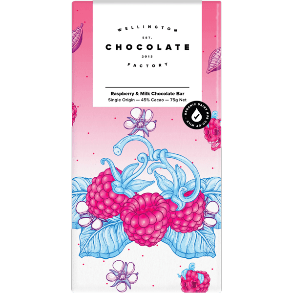 Wellington Chocolate Factory - Raspberry & Milk Chocolate Bar